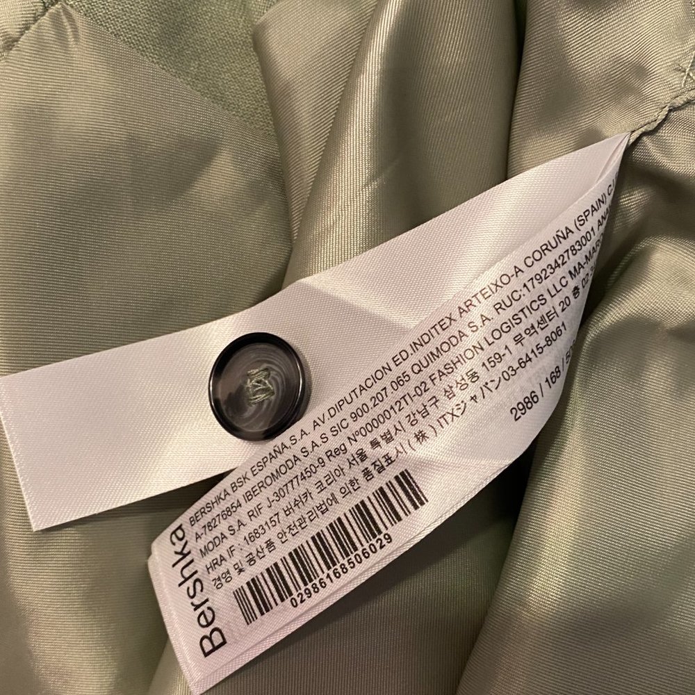 Bershka Button Vest Green Size Small - Picture 5 of 5